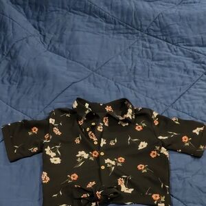 AND Black Floral Blouse